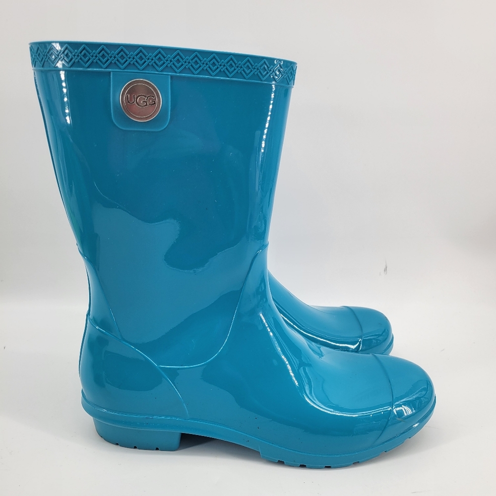 UGG Blue Sienna Rain Boots Size 8